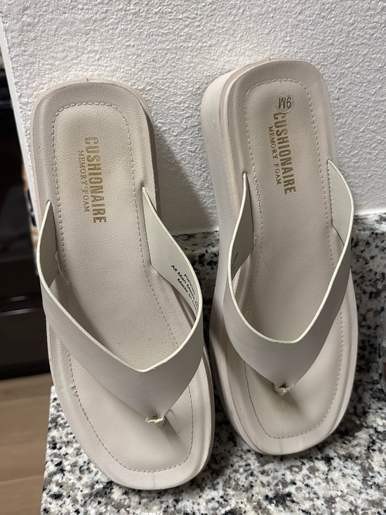 Cushionaire Shoes - Cushionaire Memory Foam Women's Wedge Sandals — Light Cream